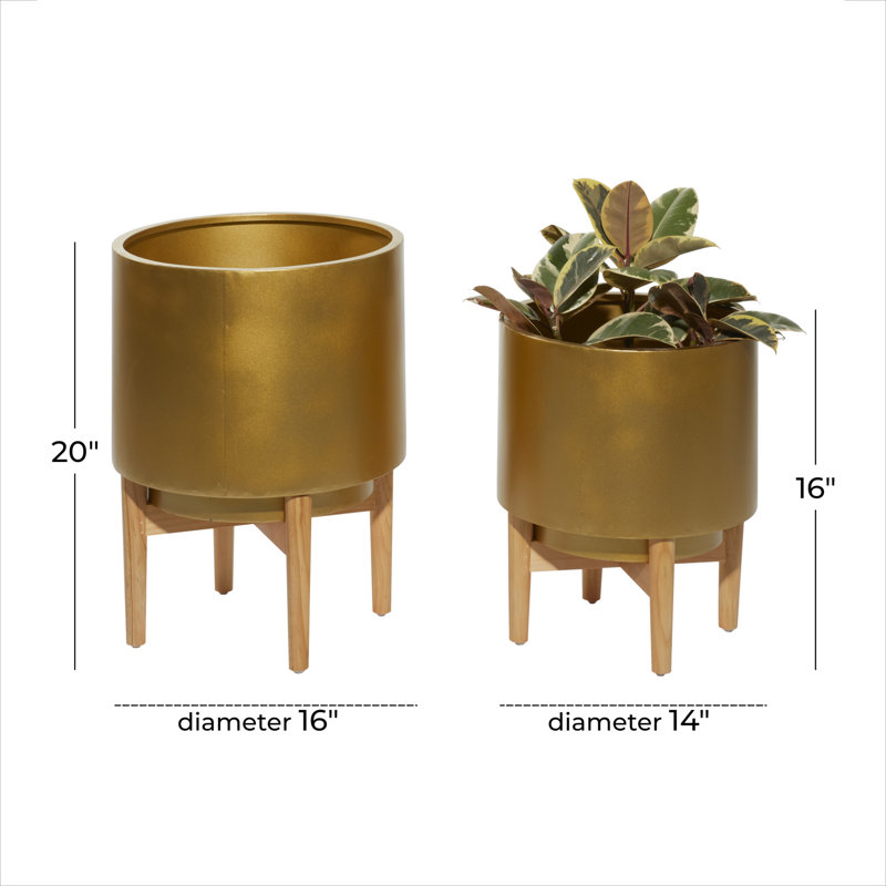 2-Piece Pot Planter, Gold