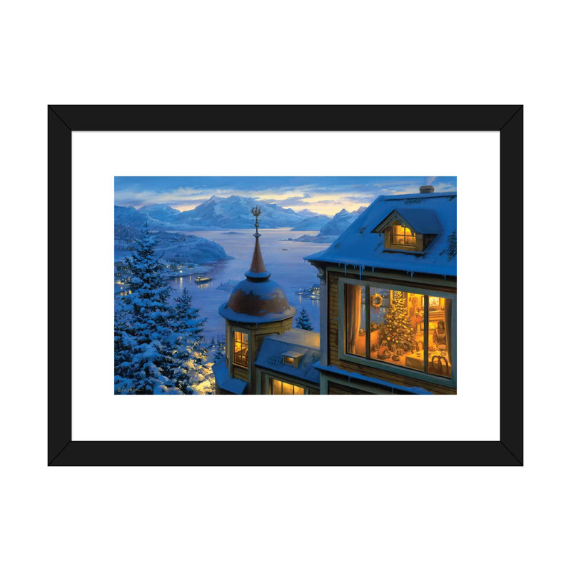«Coming Home For Christmas» - reproduction de photo, H 16 po x l 24 po x P 1 po, Papier noir