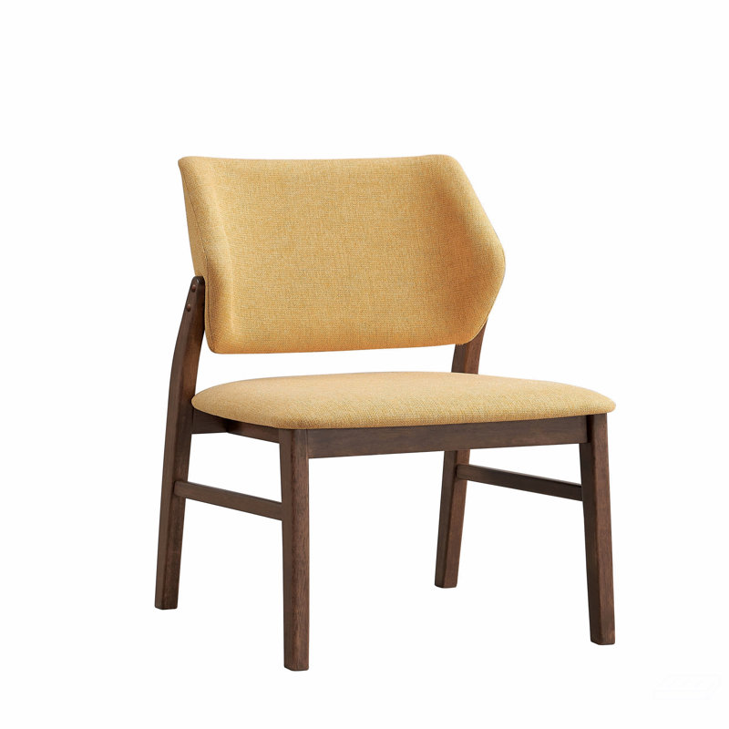 Ensemble de 2 chaises d'appoint en tissu et finition noyer