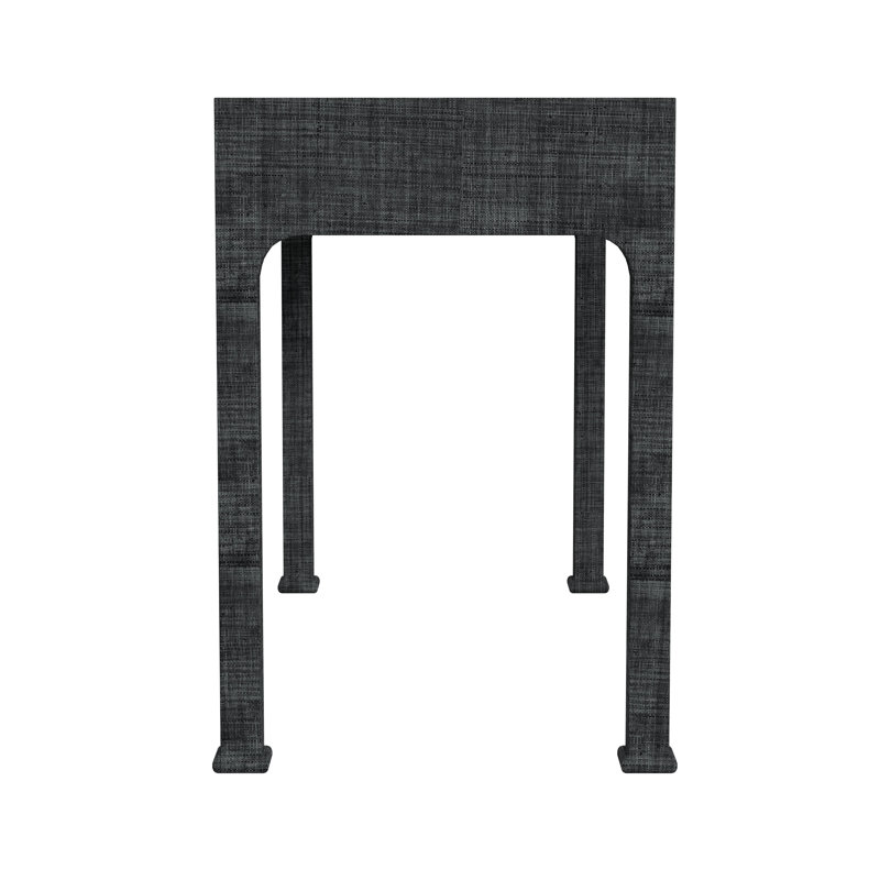 Chatham Raffia and Wood 2- Drawer Desk, Charcoal Gray