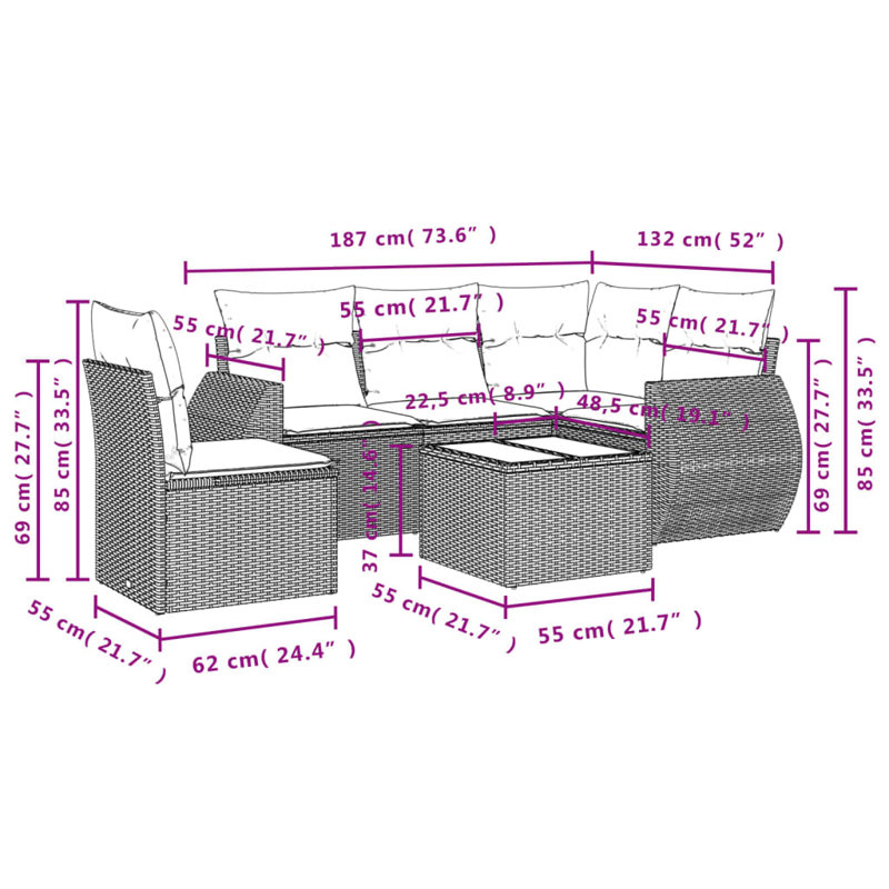 Vidaxl Garden Sofa Set