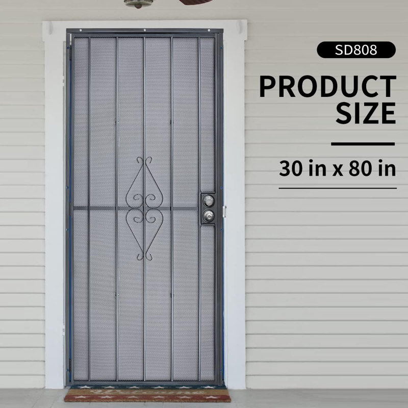 Porte de moustiquaire en fer 32 po x 80 po Grisham Grisham, H 80 po x l 30 po x P 2 po