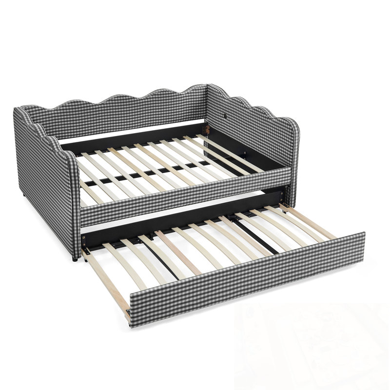 Pleine grandeur Alianna avec lit gigogne simple et port USB, Noir