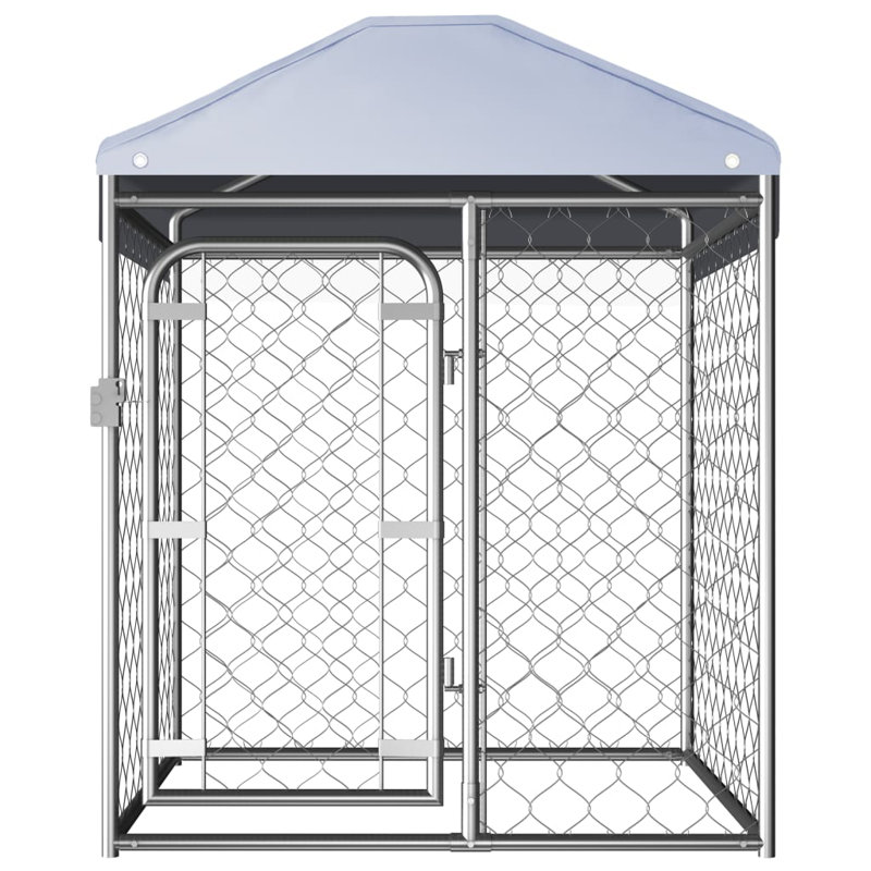 Crelake Galvanized Steel Frame + Fabric Kennel With Door, 49.21cm H x 39.37cm W x 200cm D