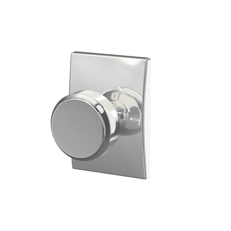 Bowery Non-Turning Knob with Century Trim, Bright Chrome, 3.86" H x 2.74" W x 2.21" D