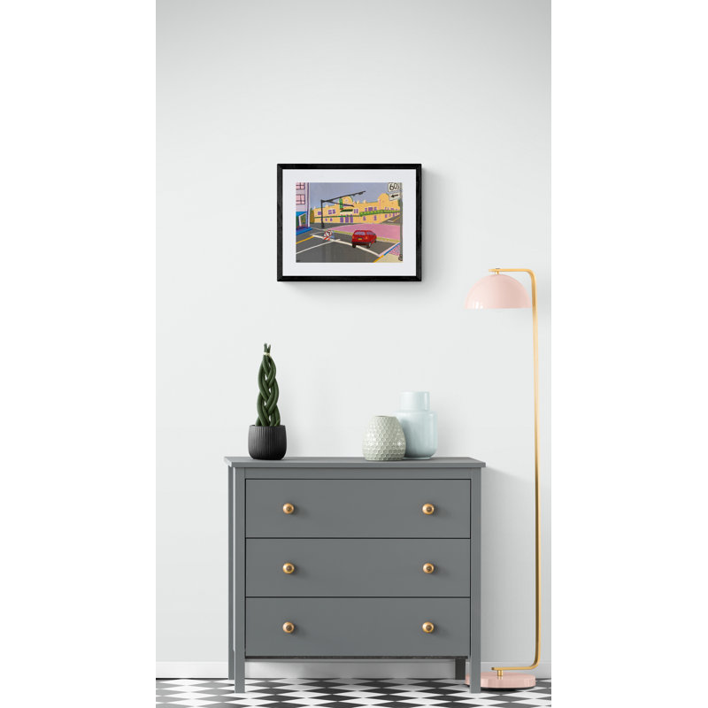 Capitol Theater On Cleveland Street Print by Sue Graef, Black Framed Canvas, 25" H x 33" W