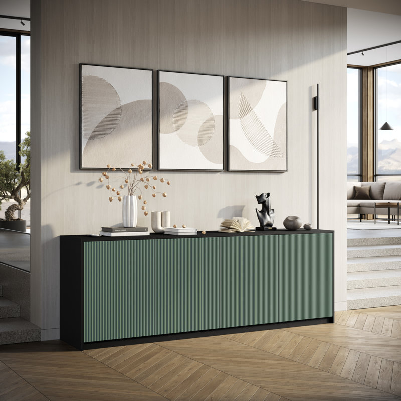 Bokamp 604.52cm Sideboard, Black/Green
