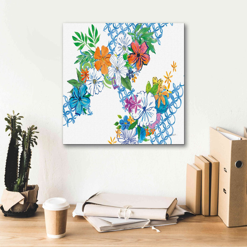 «Epic Graffiti» «Flower Power I» par Mike Schick, art mural sur toile giclée, 18 po x 18 po