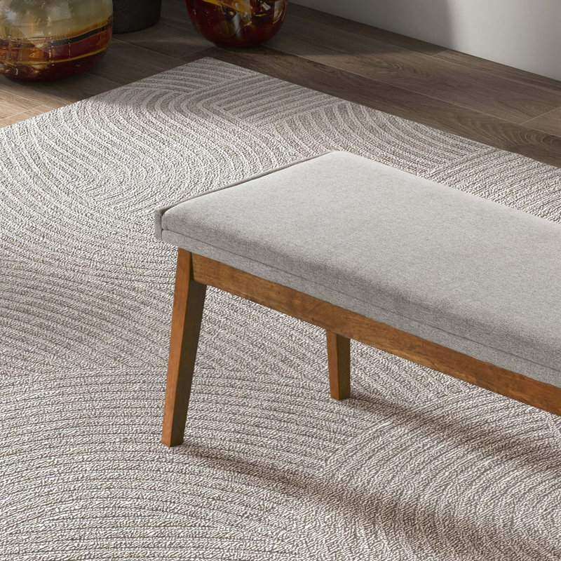 Banc Warren en tissu gris cendré