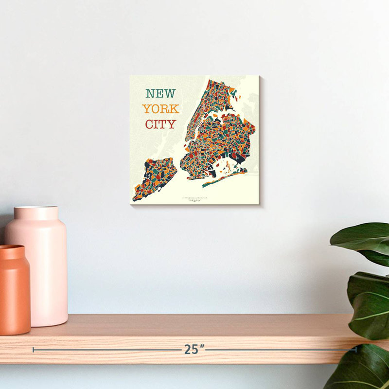 Carte de Aliaz, New York, H 10 po x l 10 po