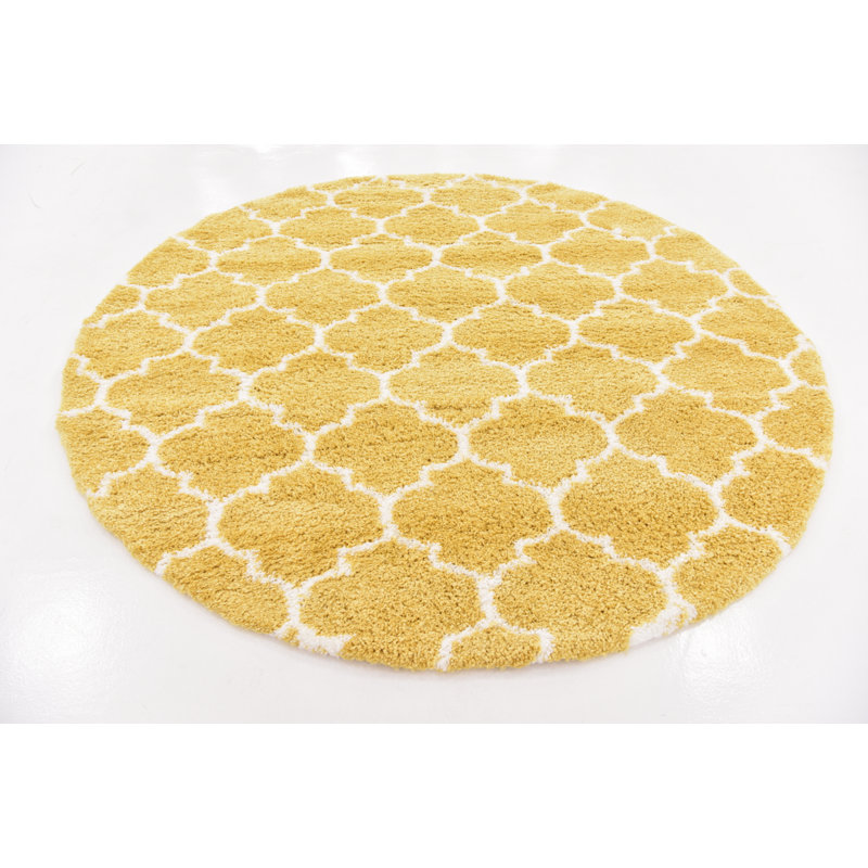 Abdirizak Geometric Indoor Rug, Round 5'1"