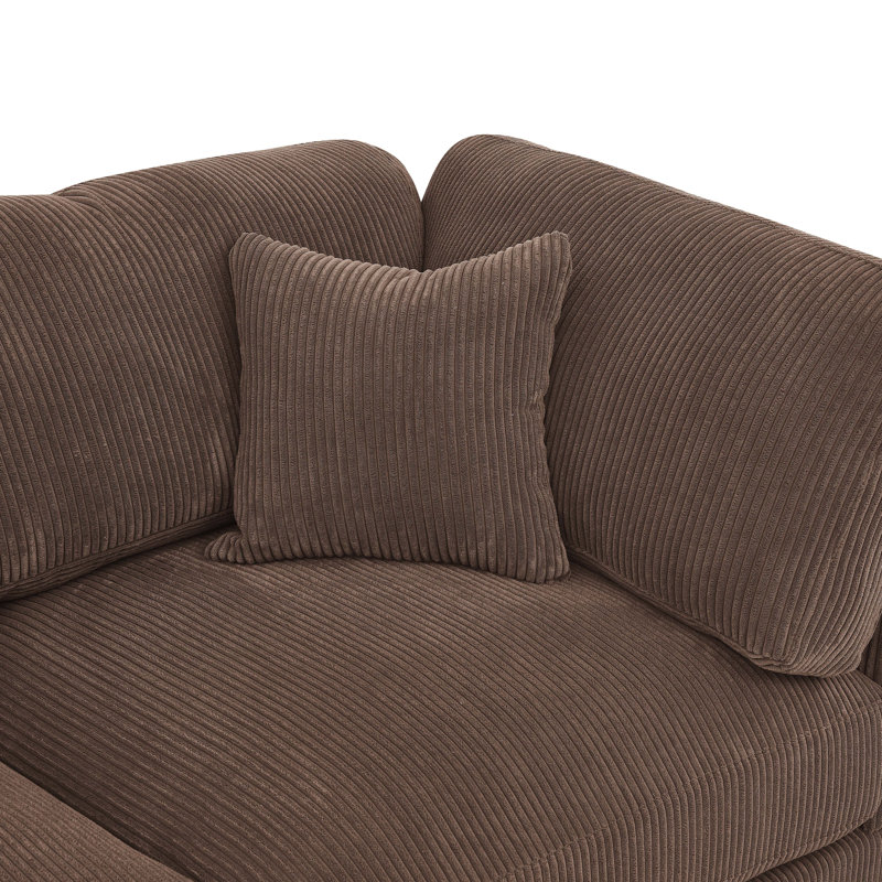 Middale Modular Sectional, Dark Brown Corduroy