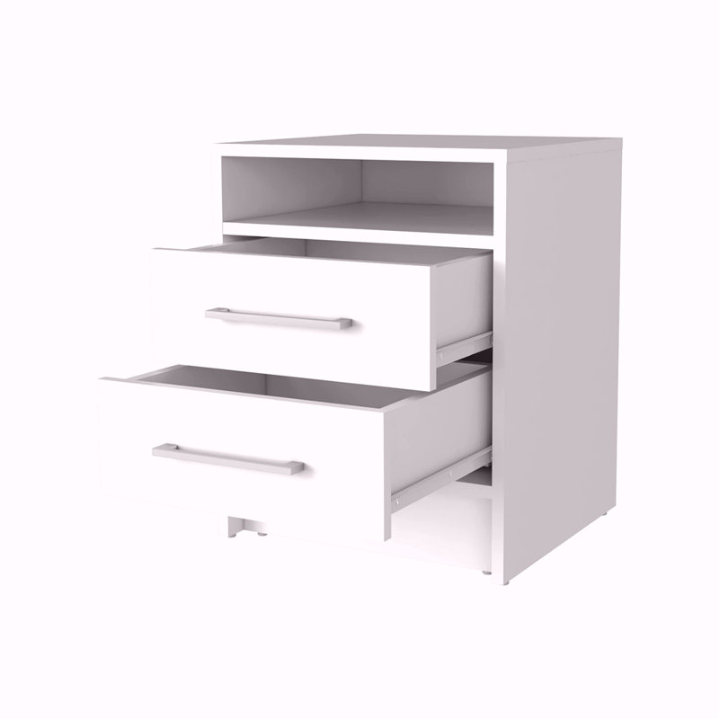 2-Drawer Nightstand, White