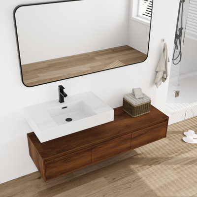Meuble-lavabo simple 60 po avec plateau en résine 60 po