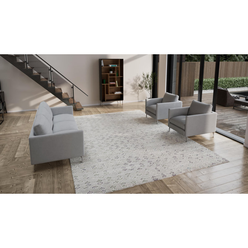 Gray Nu Vibrant Geometric Modern Tibetan Wool Rug - 10' x 14'