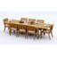 12 Seats 13 Pcs Grade-A Teak Wood Dining Set: 122" Caranas Double Extension Rectangle Table And 12 Arbor Stacking Arm Chairs #11AB2912-1601420509