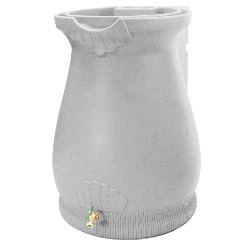 Urne d'assistant 65 gallons Baril de pluie, Granite pâle