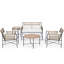 Ensemble de patio en osier 5 pièces - Mobilier de conversation extérieur pour la détente
