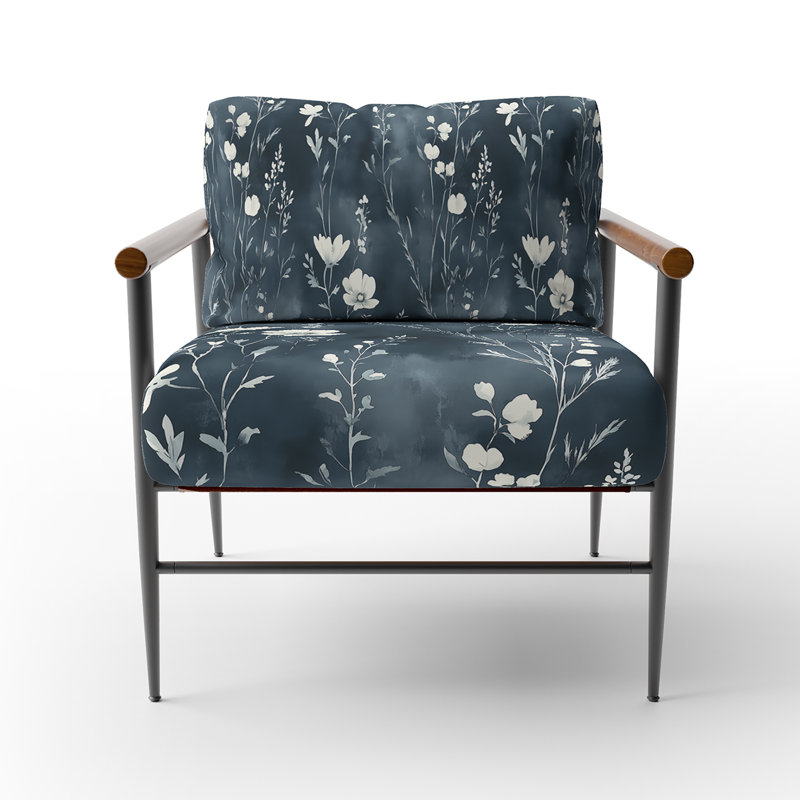 Chaise d'appoint Country Farmhouse - Fauteuil Slate Meadow, Bras ronds bruns