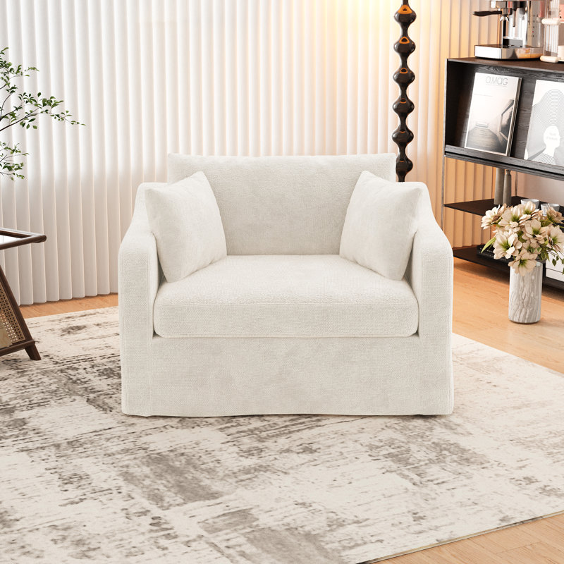 Fauteuil d'appoint en chenille 45,27 po, Beige