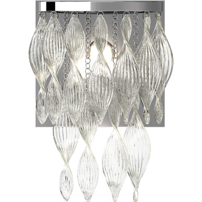 Applique murale ou applique murale d'intérieur en chrome 1 lumière Genevieve