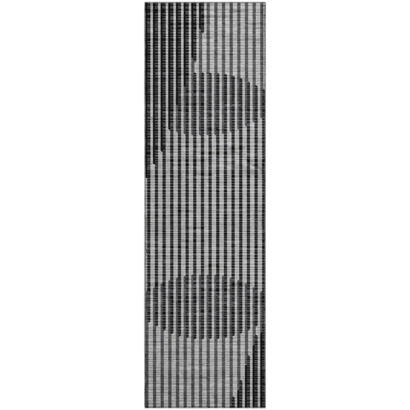 Premium Machine Washable Corum AMF1001 Circles Rug, Runner 2'3" x 7'6"