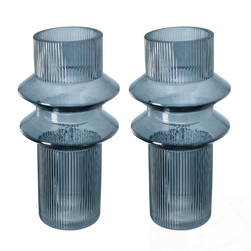 Ensemble de 2 vases d'appoint cannelés cannelés