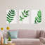 Simple Elegant Plant Leaf Foliage Bright Green Watercolour 3 Piece Wall Art-88622272