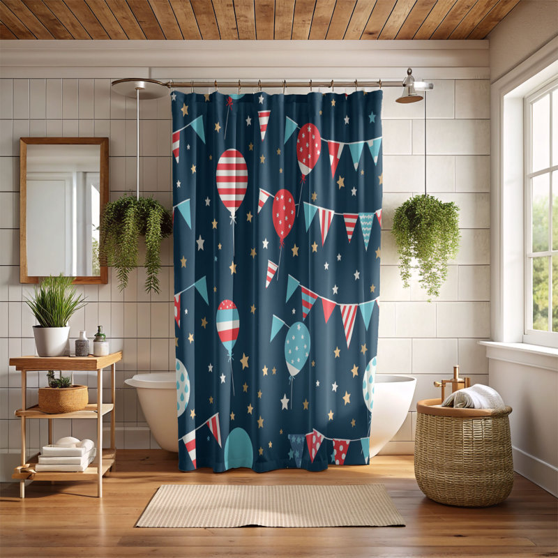 Événement Joyfulness - Rideau de douche Premium, H 74 po x l 71 po