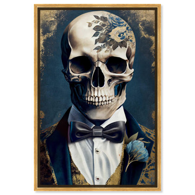Golden Navy Skull Canvas Art Prints by Notoriart