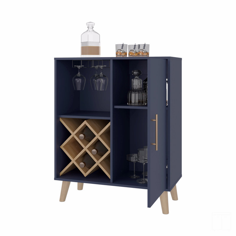 Armoire de bar H 38,6 po, 1 porte, 1 tiroir, 4 tablettes