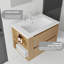 Meuble-lavabo suspendu de 76 cm avec lavabo, tiroir à fermeture douce, lavabo en céramique et contreplaqué.-784465187-784465189