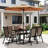 8 Pieces Patio Table and Chairs Set with 9 Ft Patio Umbrella, Outdoor Dining Set with 4.6 Ft Dining Table and 6 Chairs, Push Button Tilt and Crank Parasol, Tempered Glass Top-1885798075
