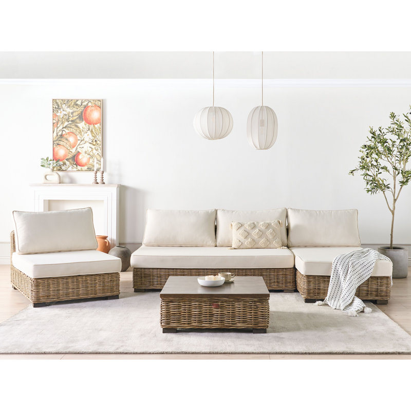 Lounge Set Varallo Rattan Grey, Right Hand Facing