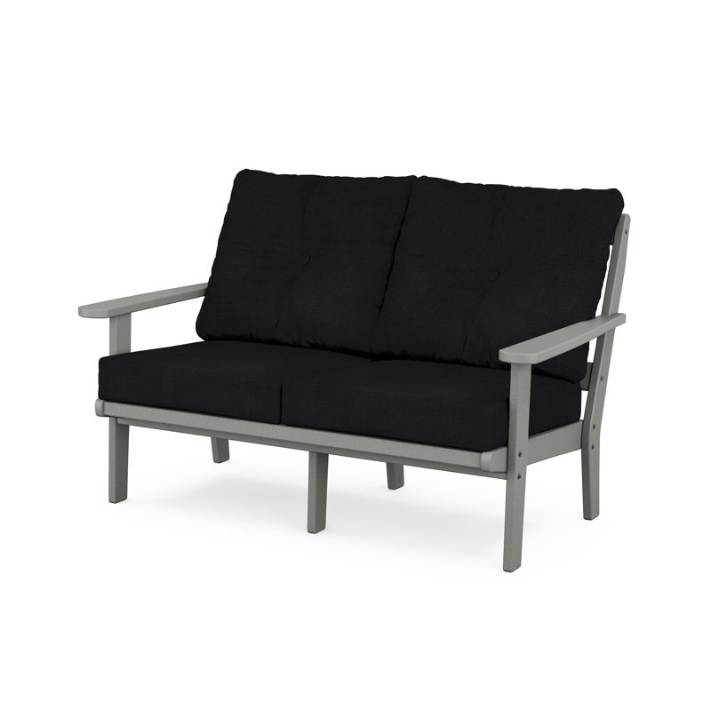 Lakeside Cape Cod Deep Seating Loveseat, Stepping Stone, Midnight Linen