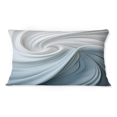 Coussin décoratif blanc et bleu Zen Zephyr Spiral II - Abstract Spirals