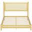 Cadre de lit plateforme en bois de style bohème avec tête et pied de lit en rotin tressé-773341136-773341142