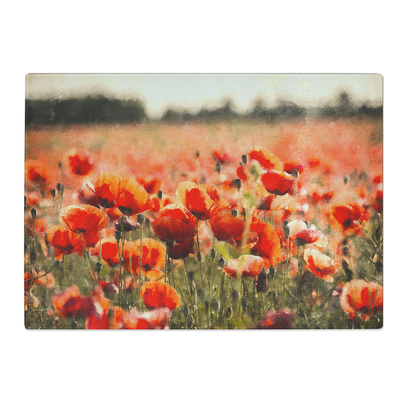 Field of Poppies Vol.1 Painting Chopping Board, 28.5cm W x 39cm L