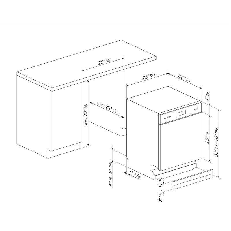 SMEG Front Display, 44Db Dish, St. Steel