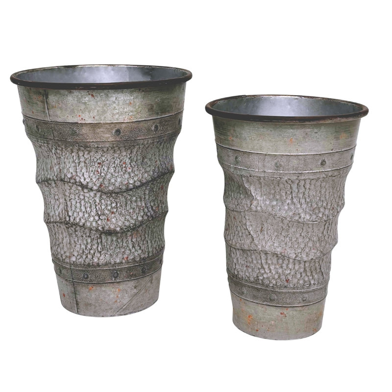 Vase en métal martelé - ensemble de 2