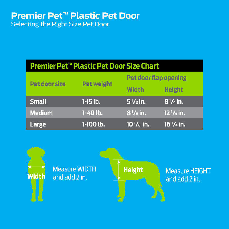 Premier Pet White Plastic Pet Door, Large, 19.76" H x 12.49" W x 1" D