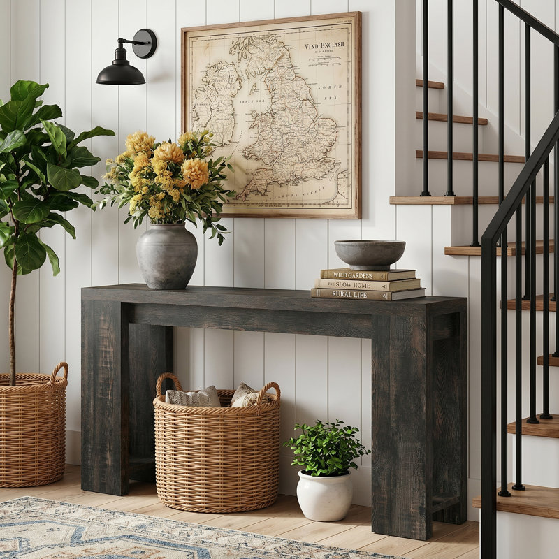70.9" Console Table For Entryway, Black