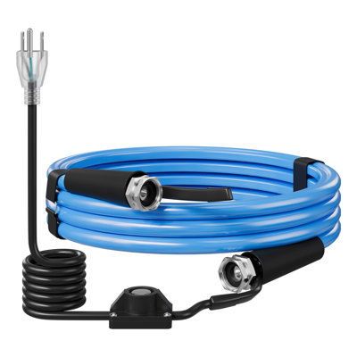 Tuyau d'eau chauffant de 4,5 m pour VR, antigel jusqu'à -45 °C, diamètre intérieur de 12,7 mm, surface lisse, thermostat intégré, résistant au gel, étanche, sans plomb ni BPA, chauffage rapide pour VR, camping et jardins.