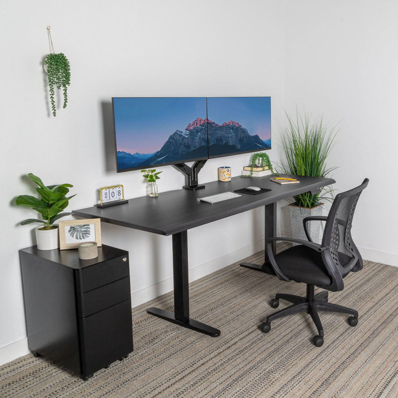 Tabletop For Sit-Stand Desk, 1" H x 72" W x 29.50" D, Black