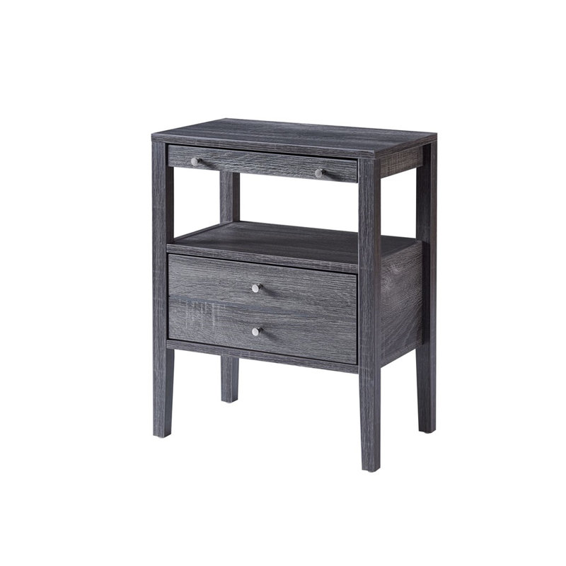 Table d'appoint Demedrick, chêne blanc, Gris