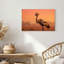 Toile grise couronnée grise debout au coucher du soleil doré, art mural sur toile-866175084