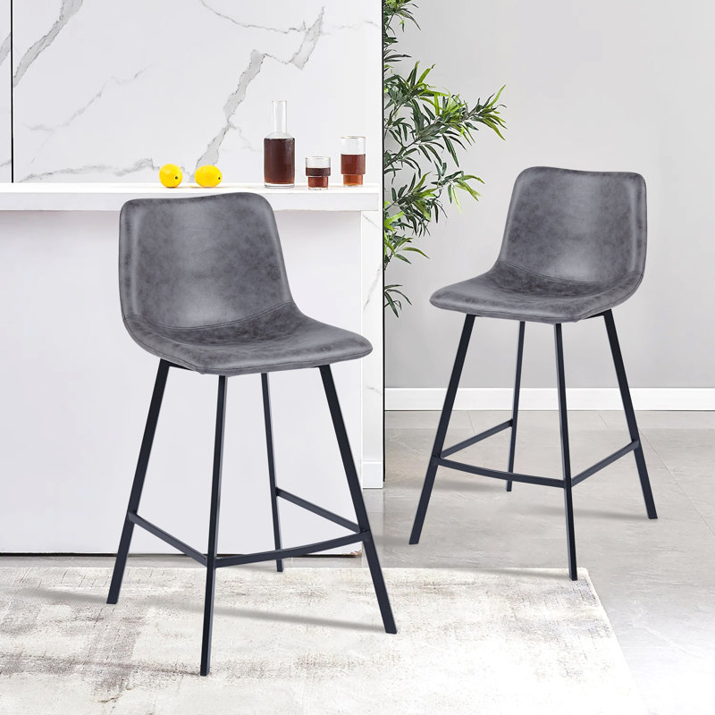 Asha 26" Bar Stool, Gray
