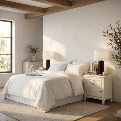 Vienna 1-Drawer Nightstand with Cabinet Storage, Set of 2 – Ivory