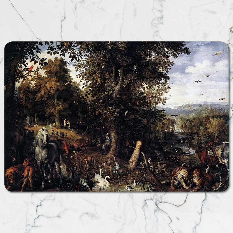 Forest Scene Placemat and Coaster Set with Wildlife Artwork