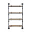 Support mural Brantley & Sandy avec 4 tablettes, structure en métal industriel et conception de tuyau d'eau pour des solutions de rangement modernes
